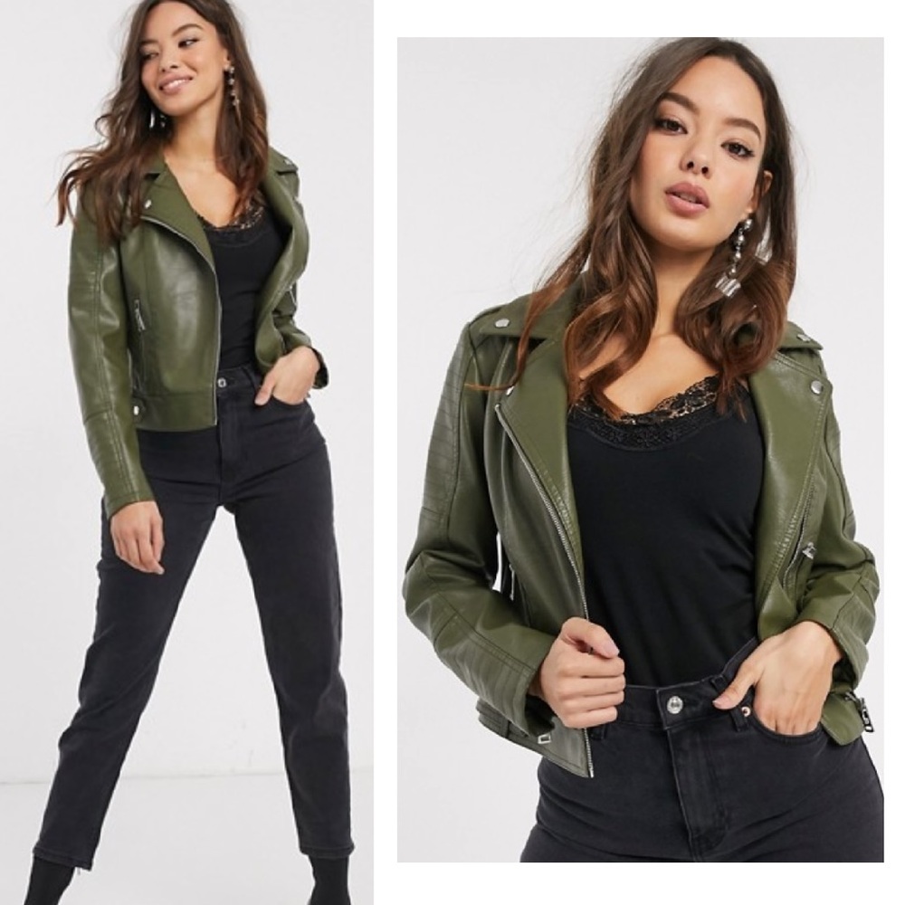 NWT Shinestar Faux Leather Moto Style Jacket